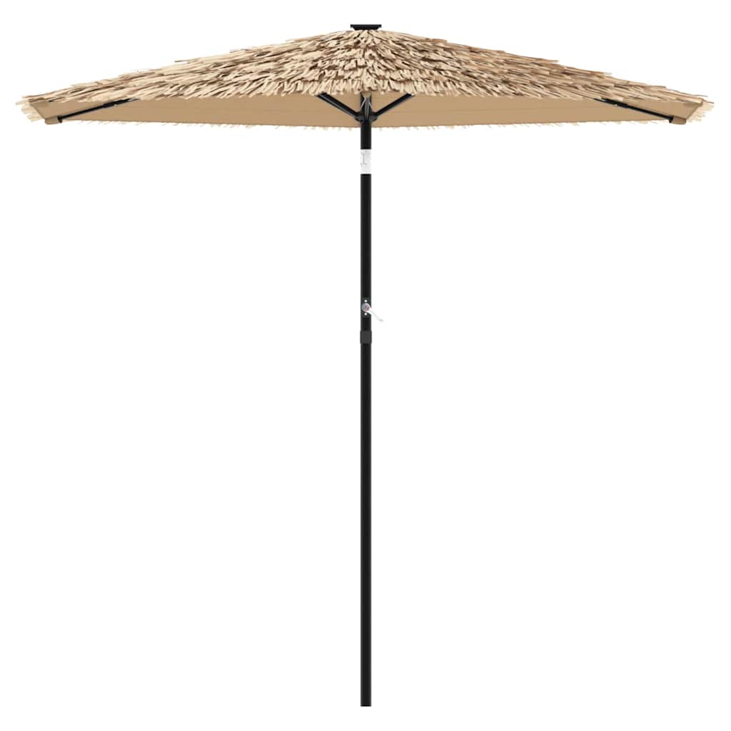 Skėtis nuo saulės su LED/plieniniu stulpu, rudas, 223x223x213cm