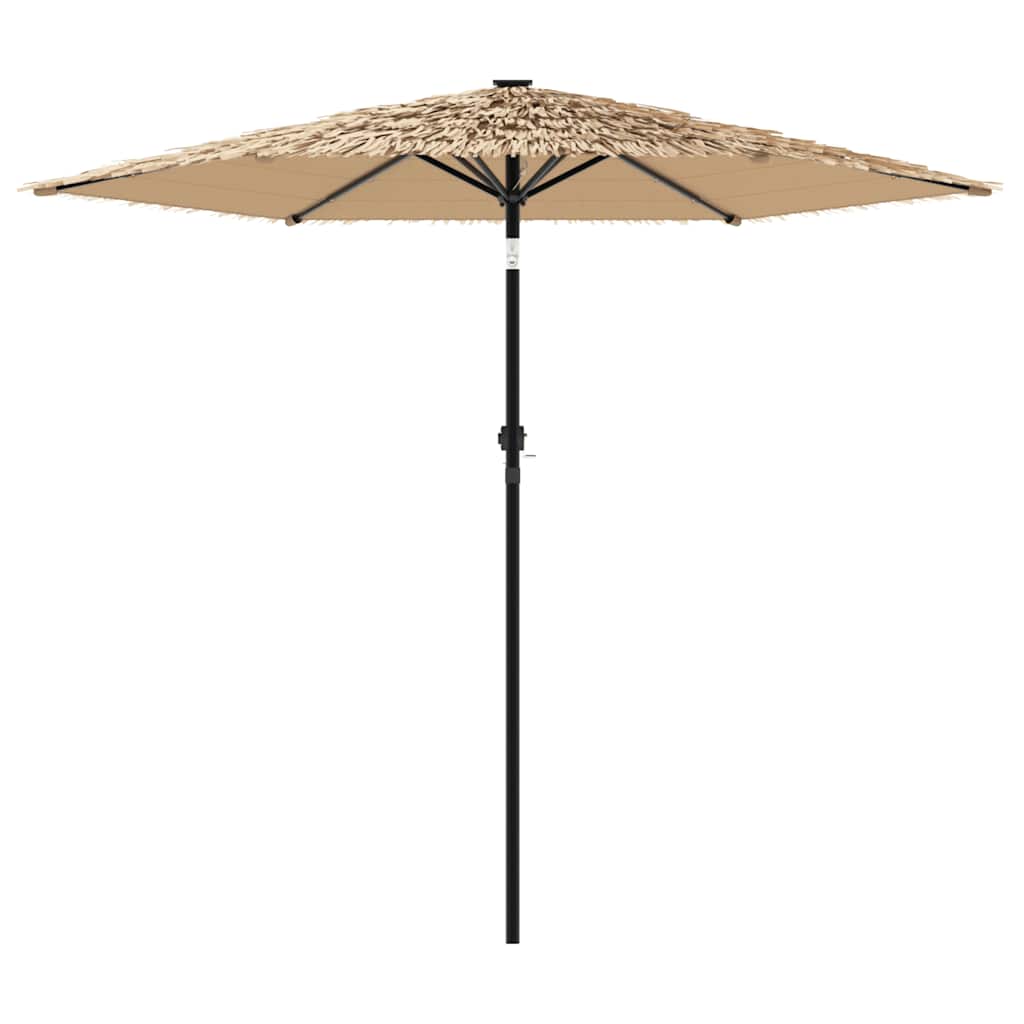 Skėtis nuo saulės su LED/plieniniu stulpu, rudas, 223x223x213cm