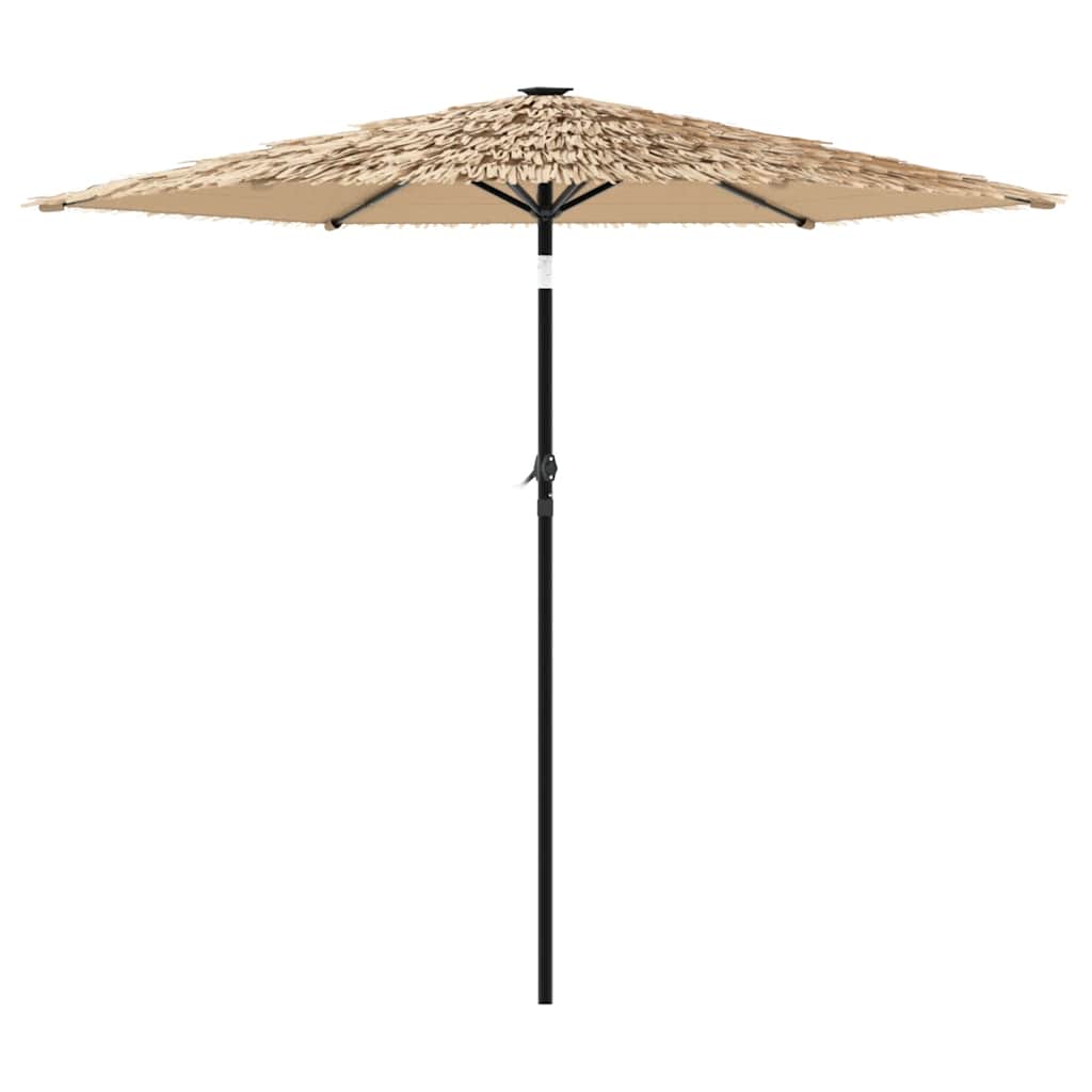 Skėtis nuo saulės su LED/plieniniu stulpu, rudas, 223x223x213cm