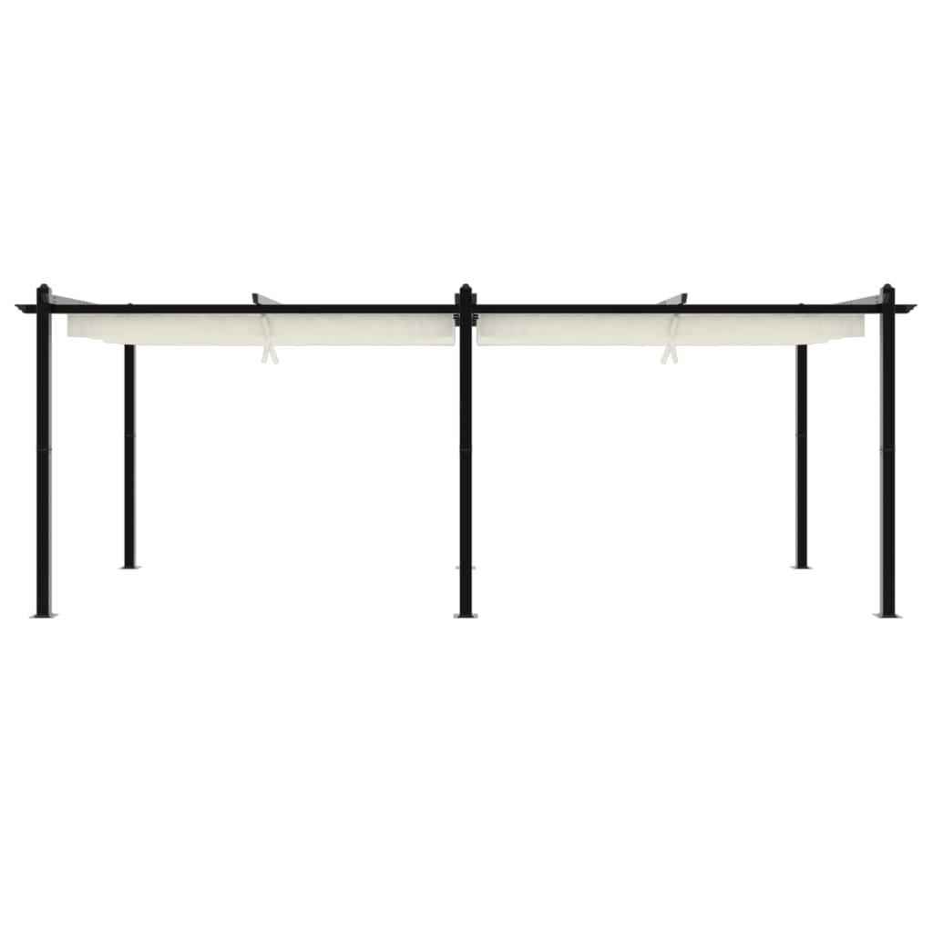 Pavėsinė ištraukiamu stogu ENFIELD, kreminė, 3x6m