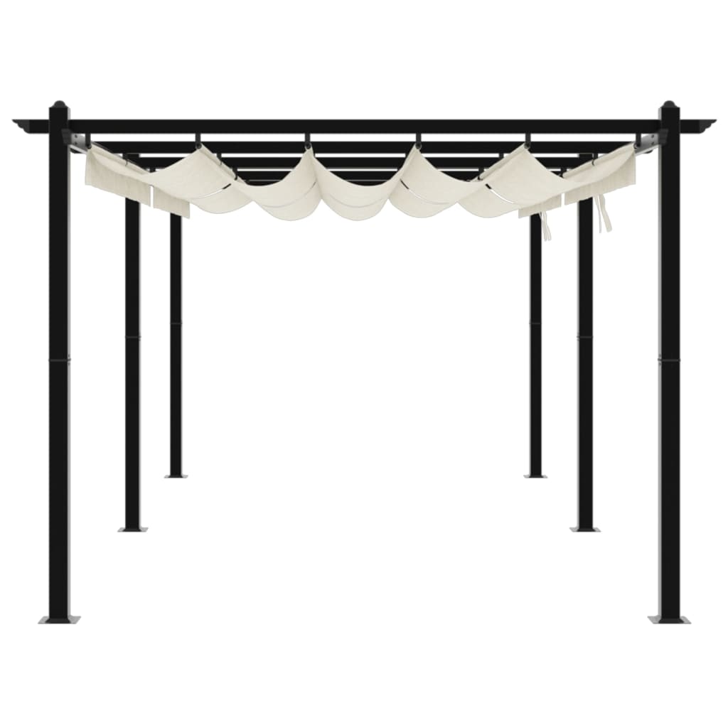 Pavėsinė ištraukiamu stogu ENFIELD, kreminė, 3x6m