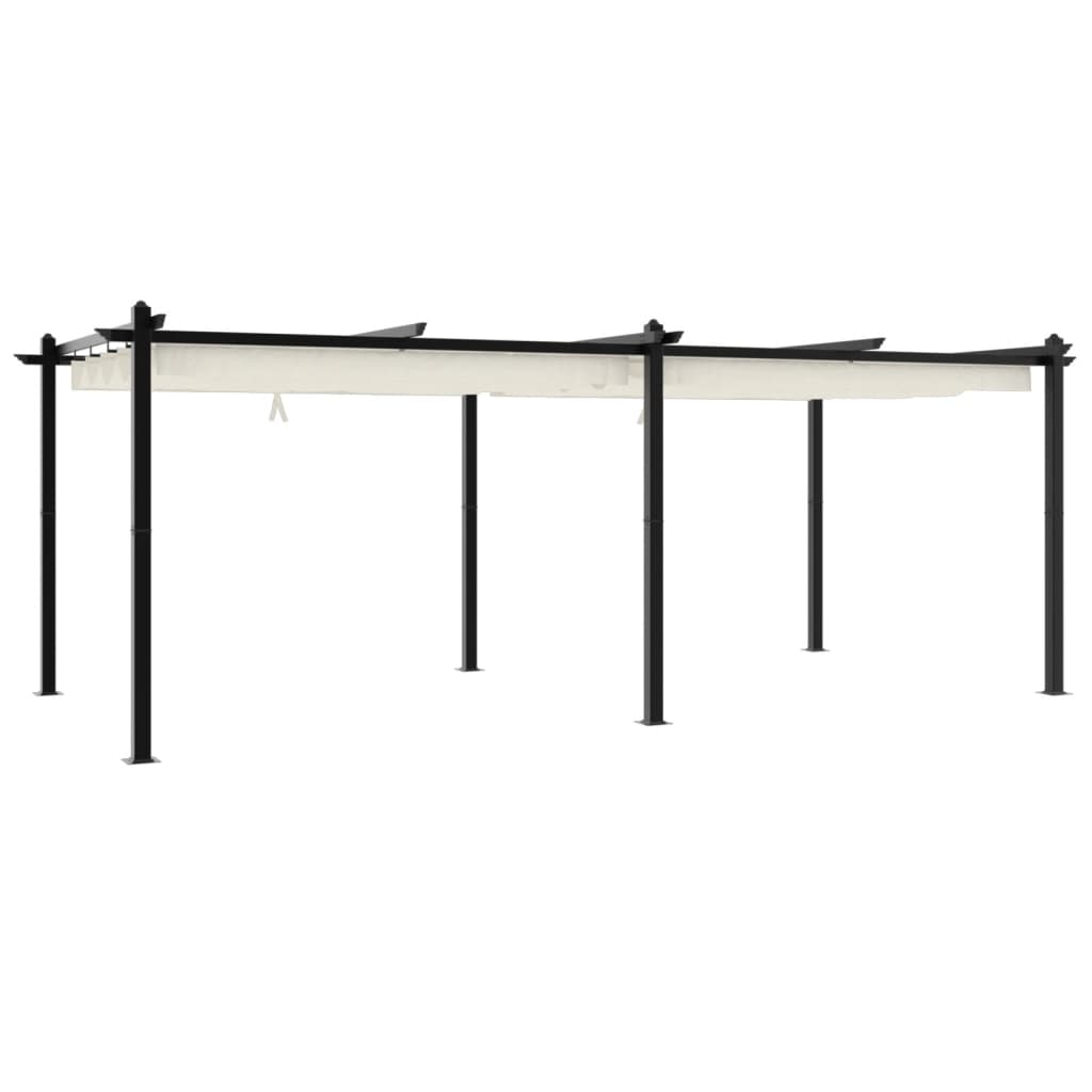 Pavėsinė ištraukiamu stogu ENFIELD, kreminė, 3x6m