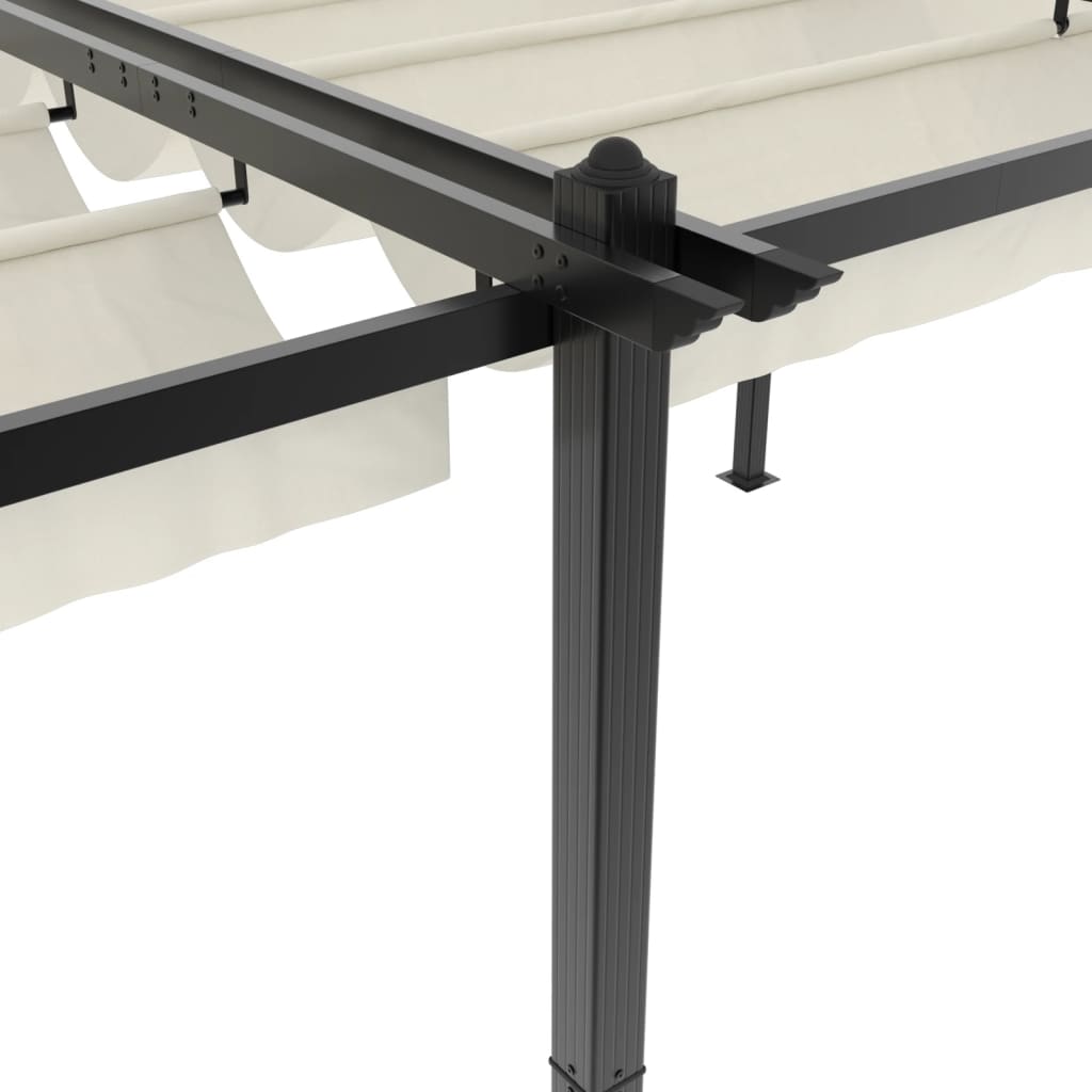 Pavėsinė ištraukiamu stogu ENFIELD, kreminė, 3x6m