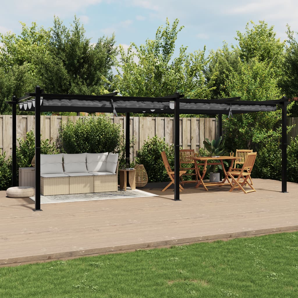 Enfield Retractable Roof Pergola, anthracite, 3x6m