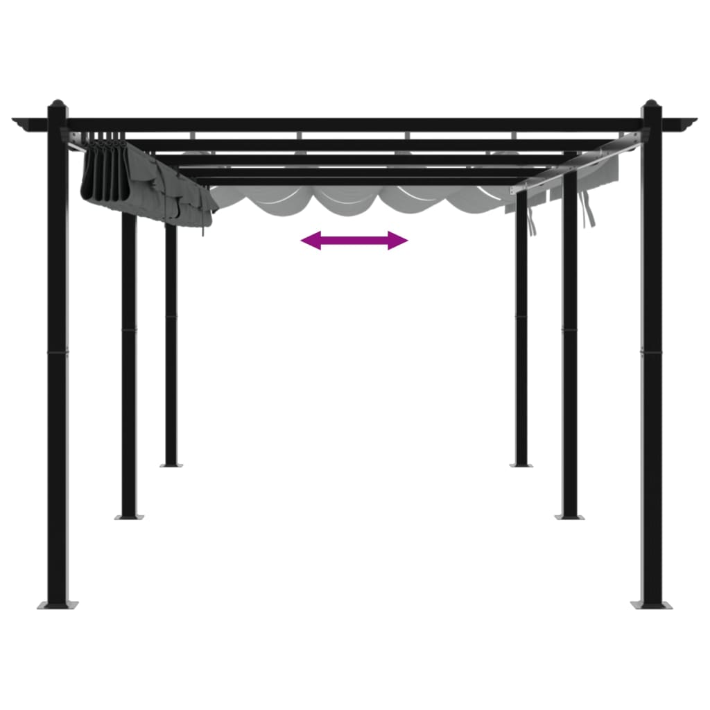 Enfield Retractable Roof Pergola, anthracite, 3x6m