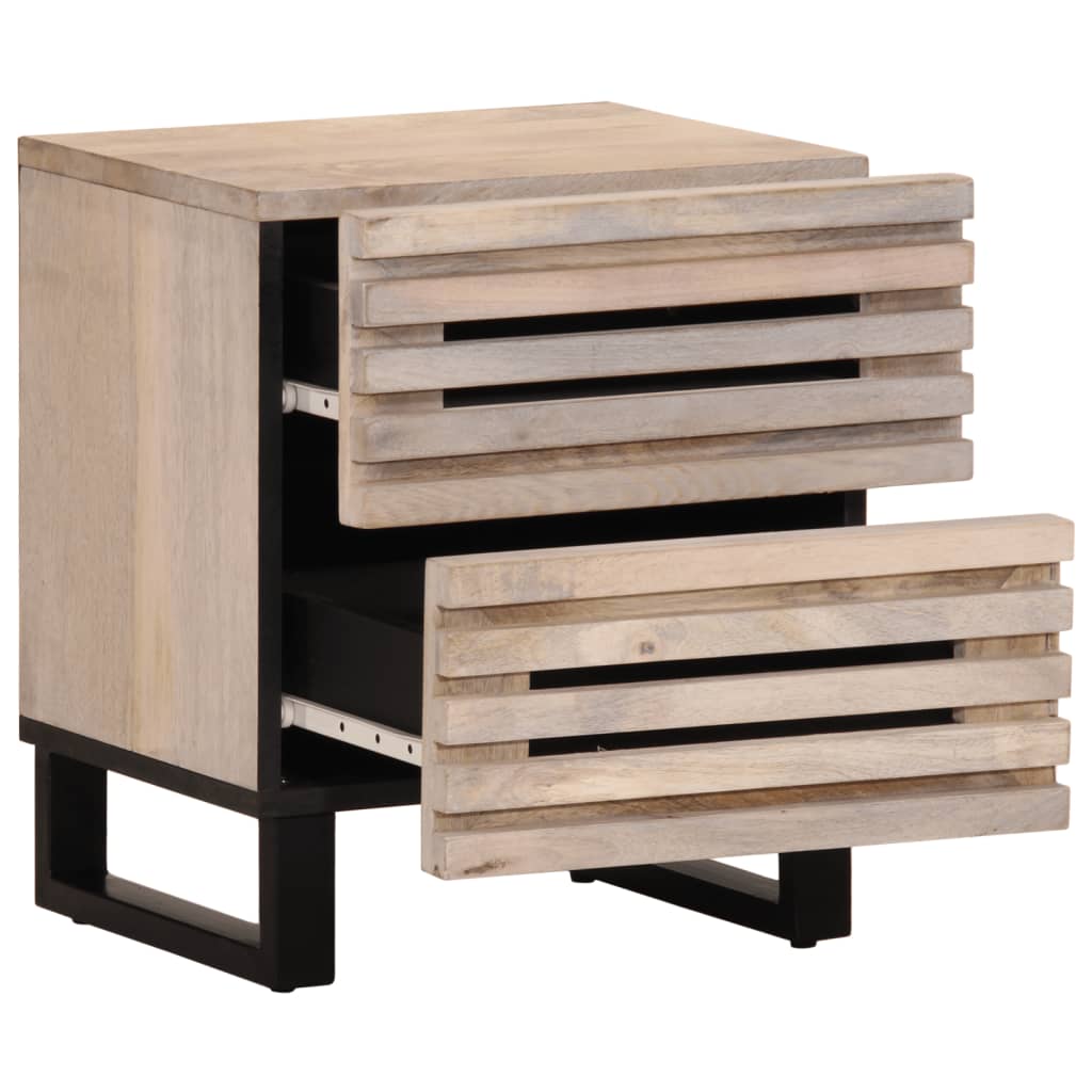 Bedside tables, 2 pcs., 40x34x46cm, bleached mango solid wood