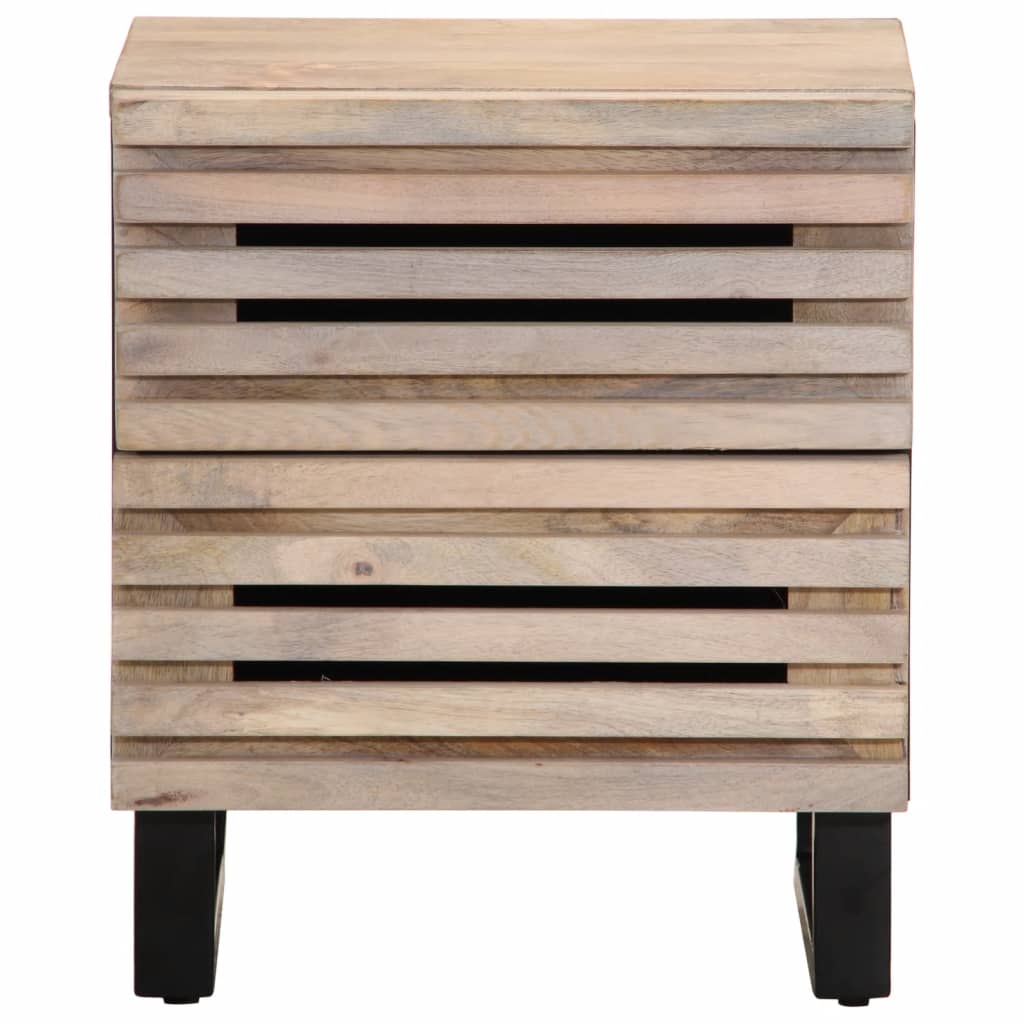 Bedside tables, 2 pcs., 40x34x46cm, bleached mango solid wood