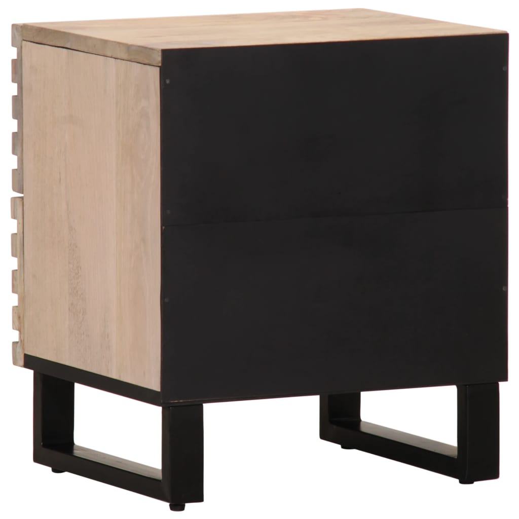 Bedside tables, 2 pcs., 40x34x46cm, bleached mango solid wood