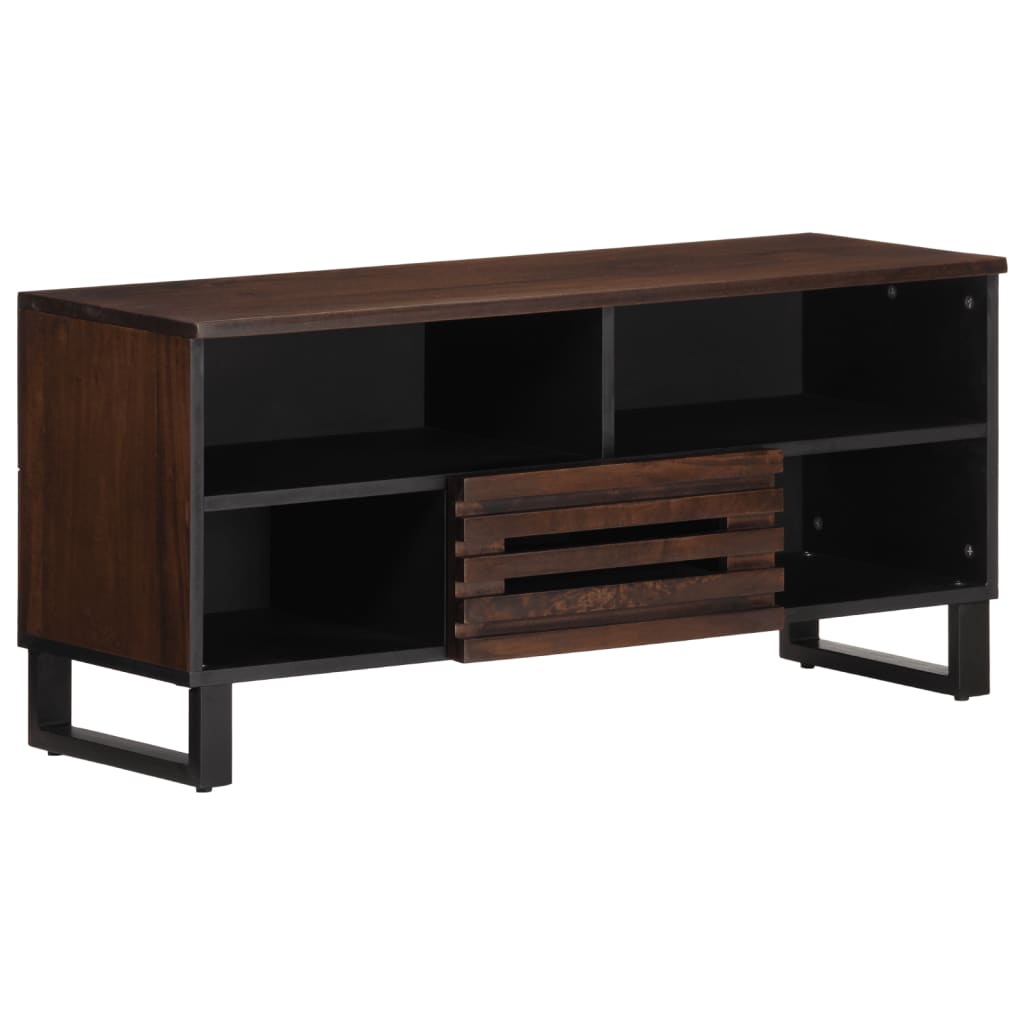 TV cabinet, brown, 100x34x46cm, solid mango wood