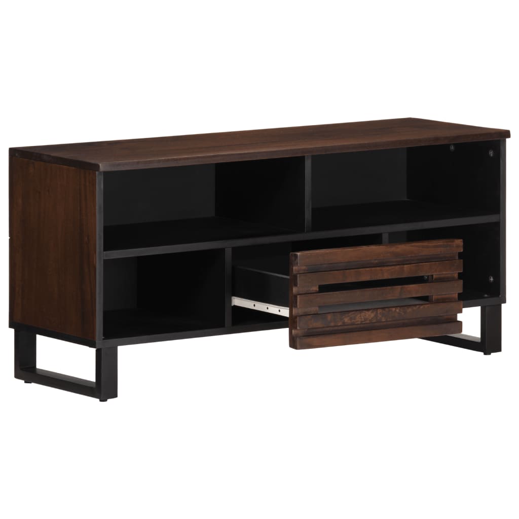 TV cabinet, brown, 100x34x46cm, solid mango wood