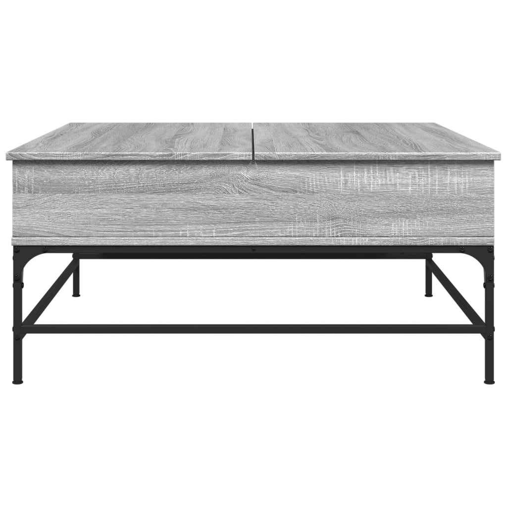 Coffee table, grey oak, 95x95x45cm, wood and metal