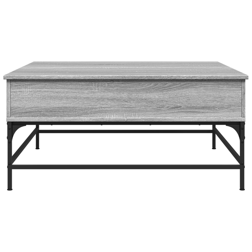 Coffee table, grey oak, 95x95x45cm, wood and metal