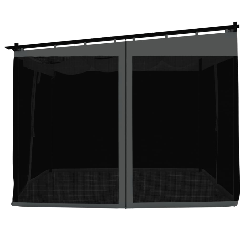 Pavėsinė su tinkleliu GARNET, antracito, 3x3m