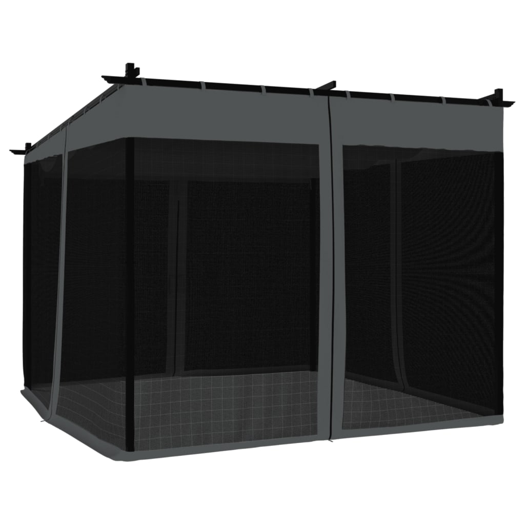 Pavėsinė su tinkleliu GARNET, antracito, 3x3m