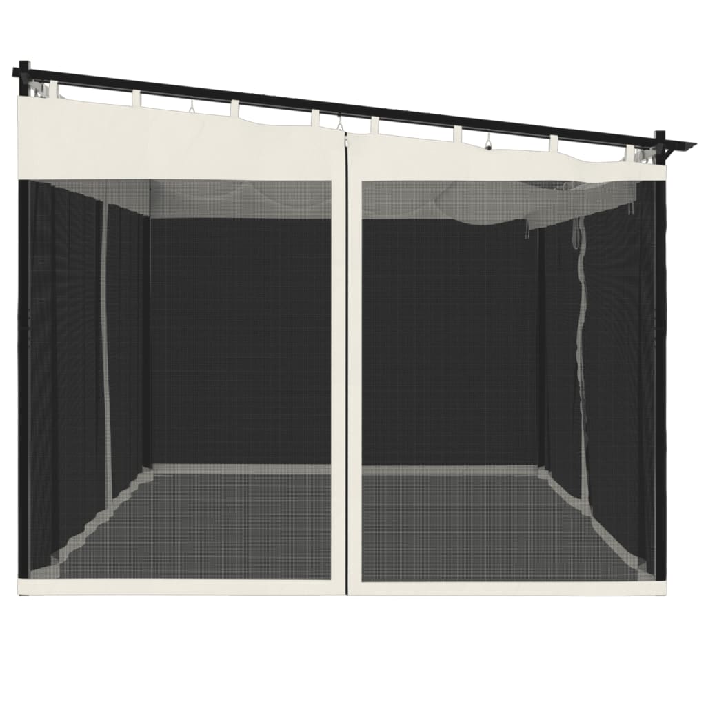 Pavėsinė su tinkleliu GARNET, kreminė, 4x3m