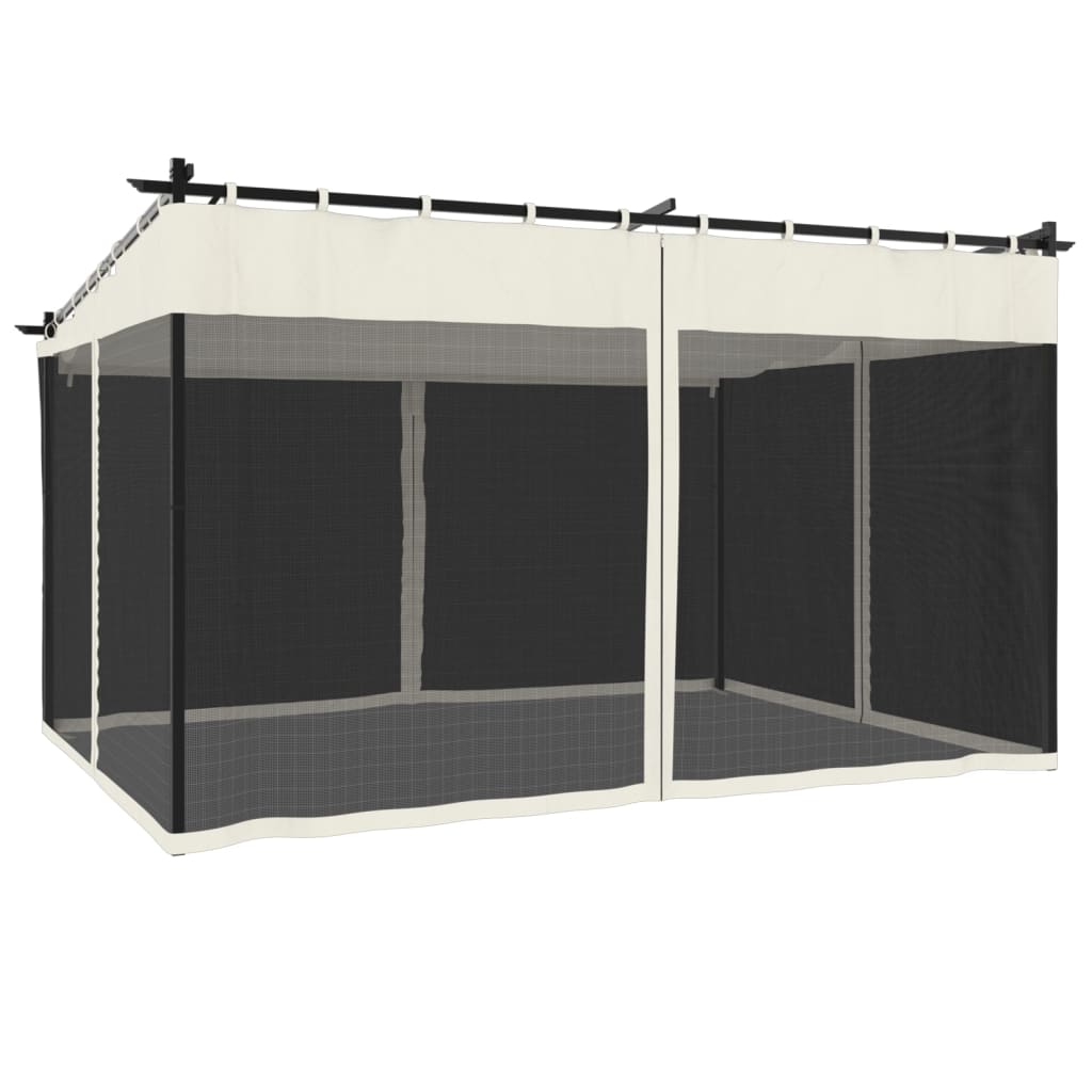 Pavėsinė su tinkleliu GARNET, kreminė, 4x3m