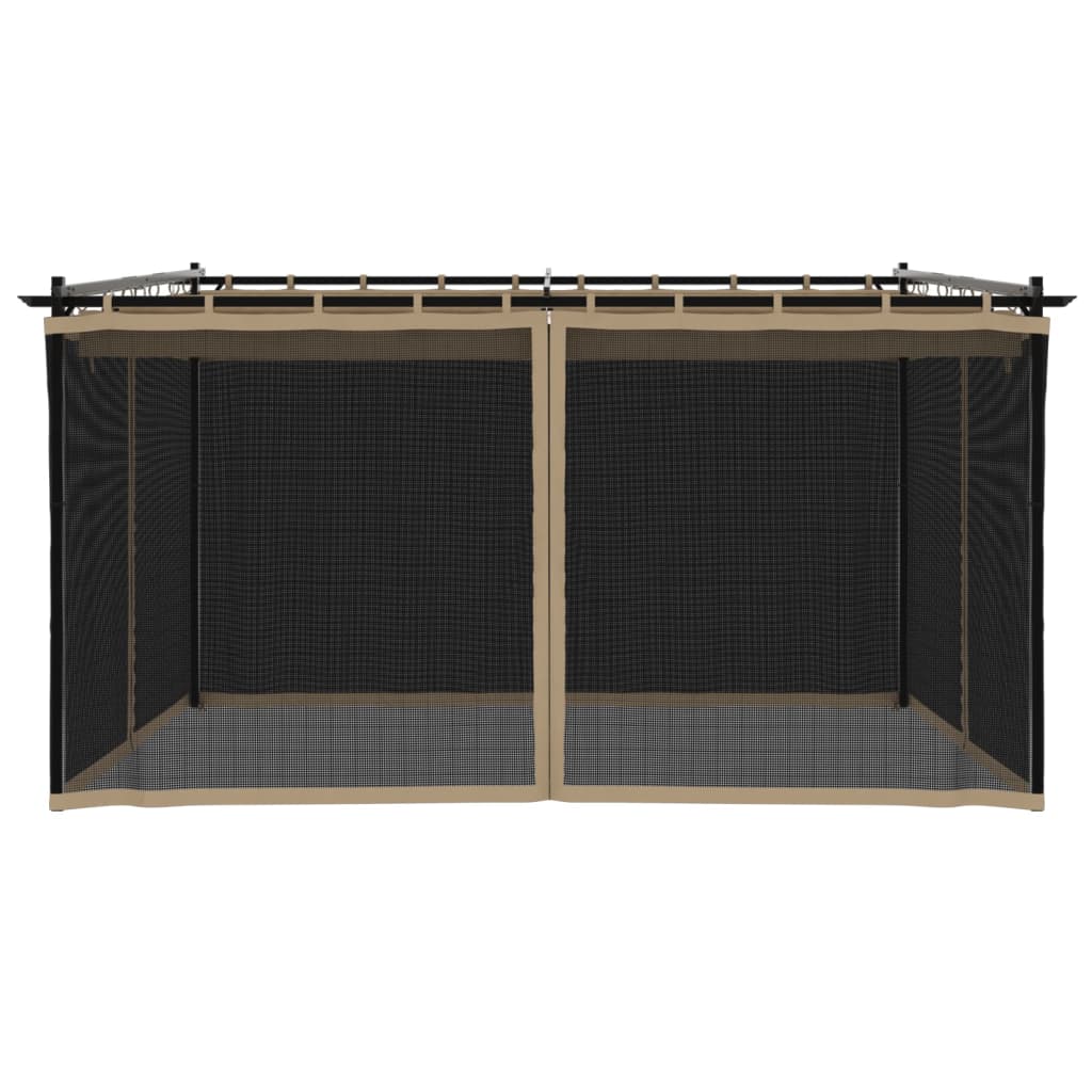 Pavėsinė su tinkleliu GARNET, taupe, 4x3m