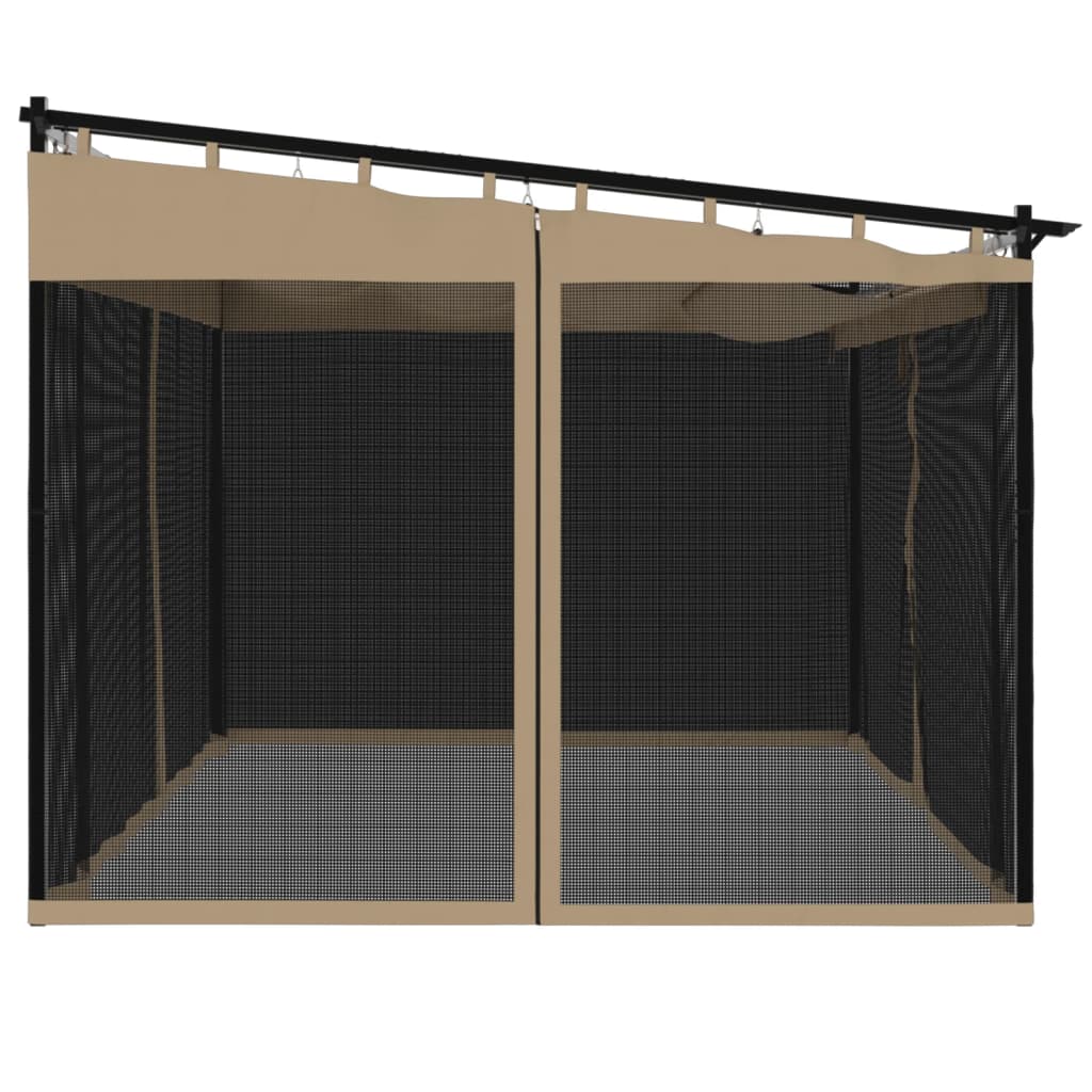 Pavėsinė su tinkleliu GARNET, taupe, 4x3m