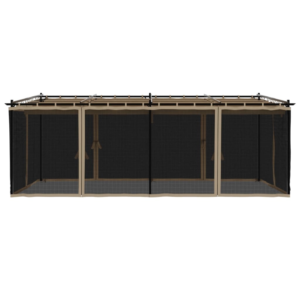 Lapene ar tīklu GARNET, pelēkbrūns, 6x3m