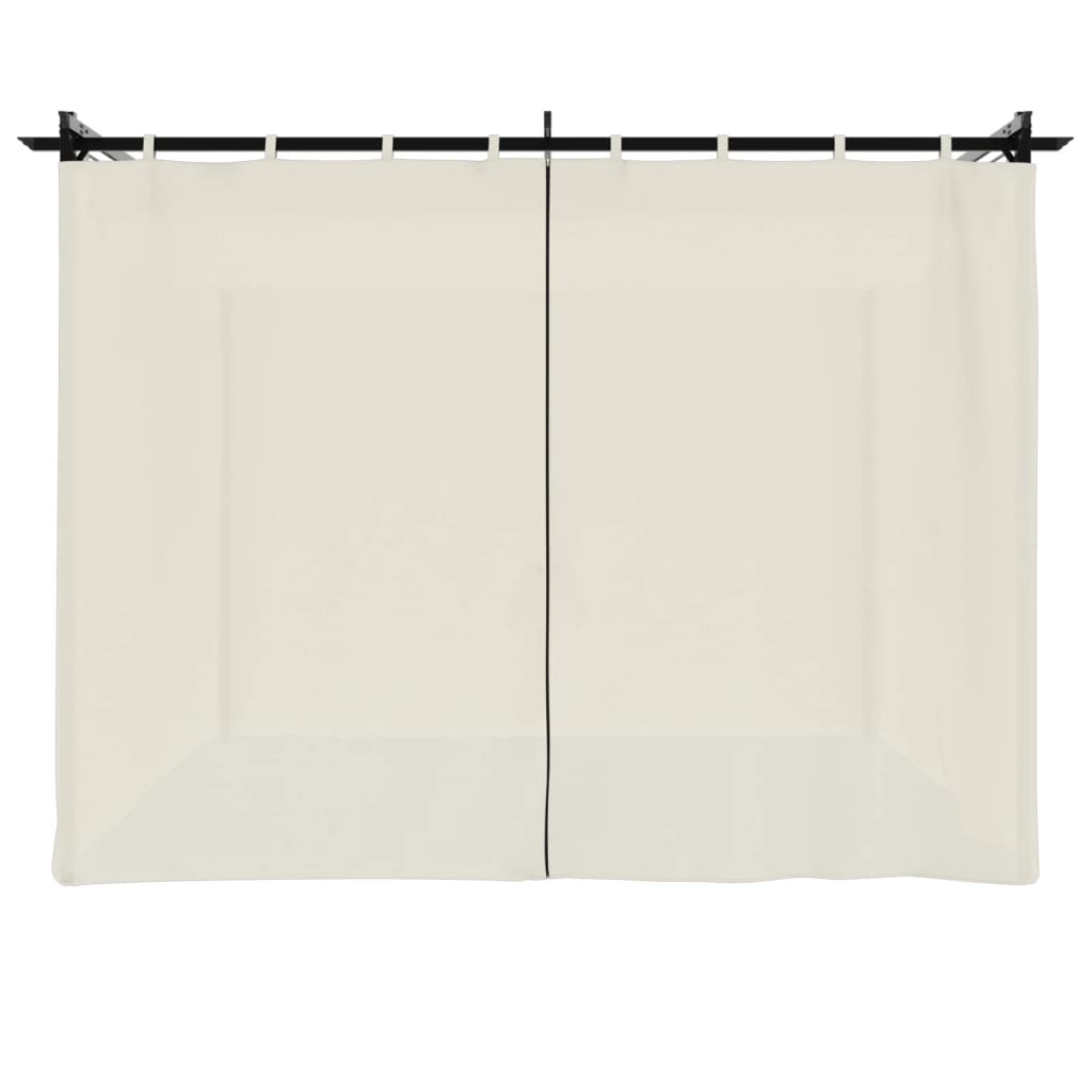 Pavėsinė su užuolaidomis, kreminės, 3x3m, plienas