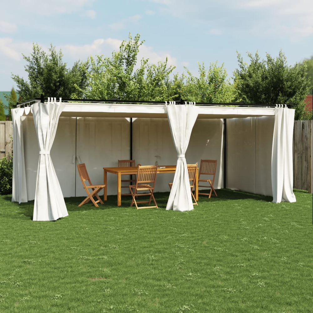 Gazebo with curtains GARNET, cream, 6x3m