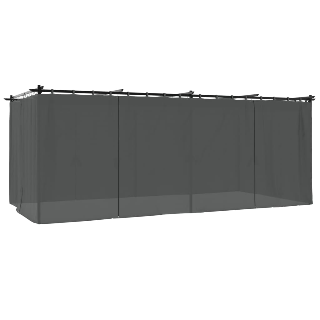 Pavėsinė su užuolaidomis GARNET, antracito, 6x3m
