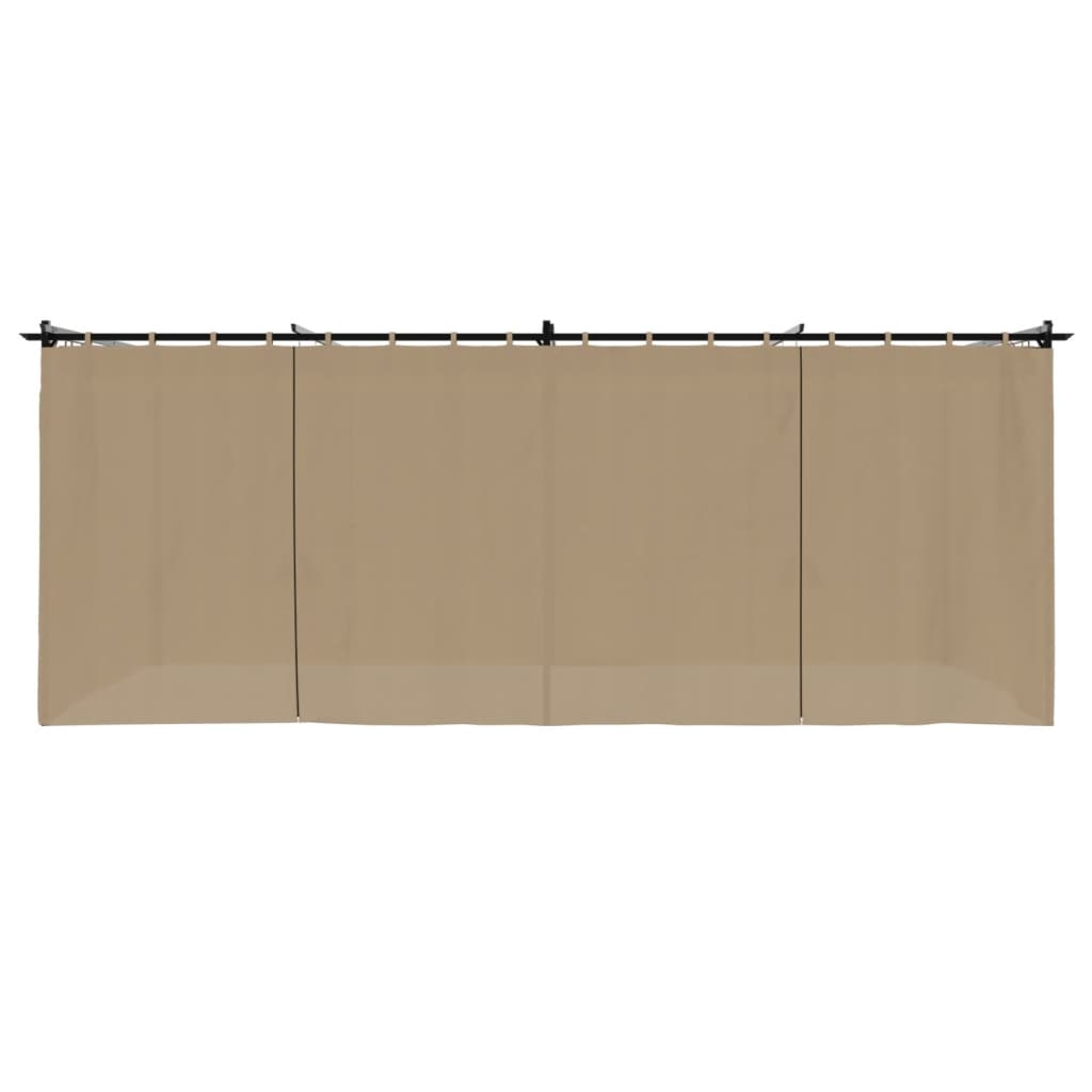 Pavėsinė su užuolaidomis, taupe spalvos, 6x3m, plienas