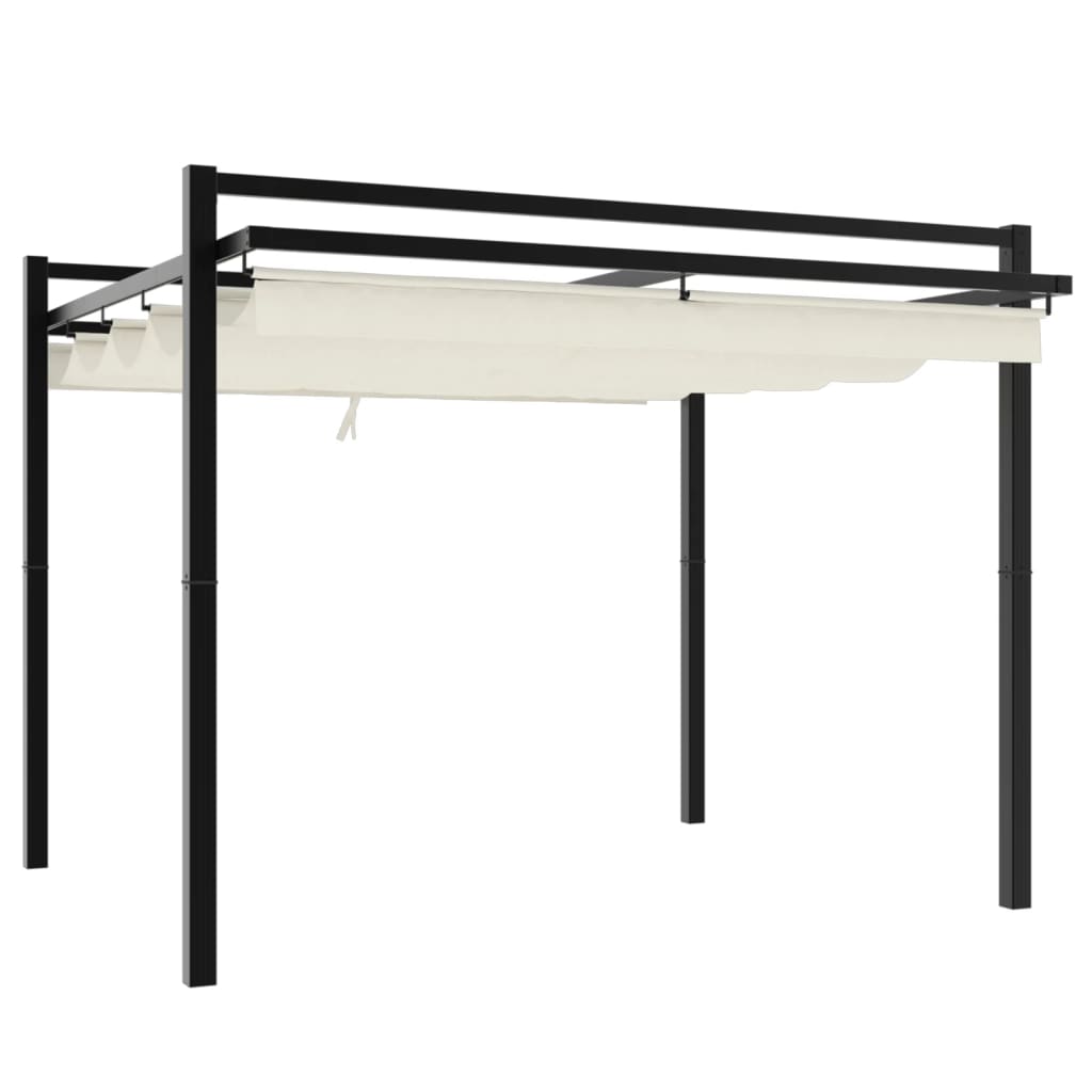 Pavėsinė ištraukiamu stogu HELIOS, kreminė, 3x3m