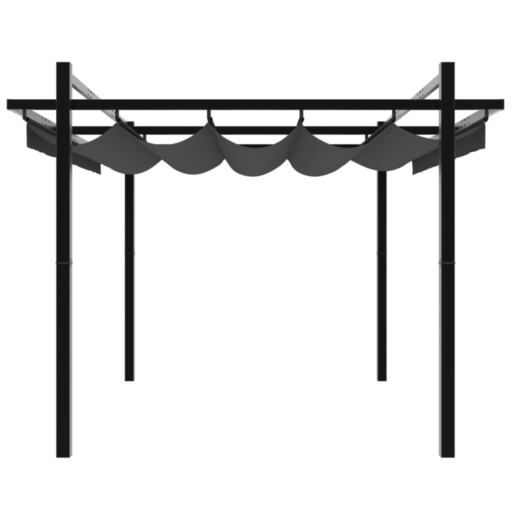 Retractable roof gazebo HELIOS, anthracite, 3x3m