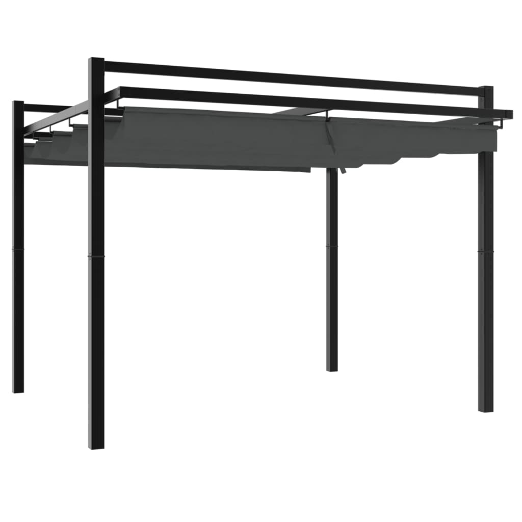 Retractable roof gazebo HELIOS, anthracite, 3x3m