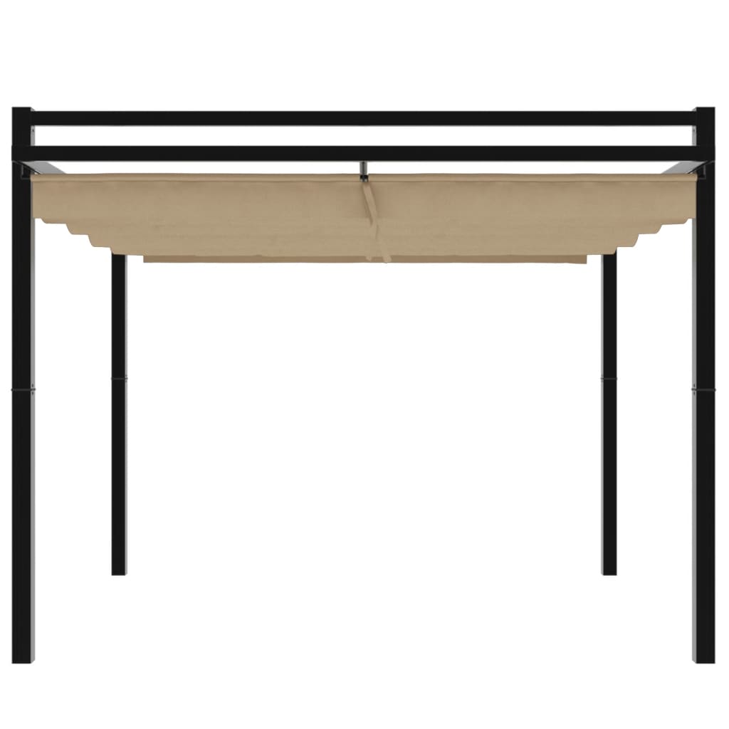 Pavėsinė ištraukiamu stogu HELIOS, taupe, 3x3m