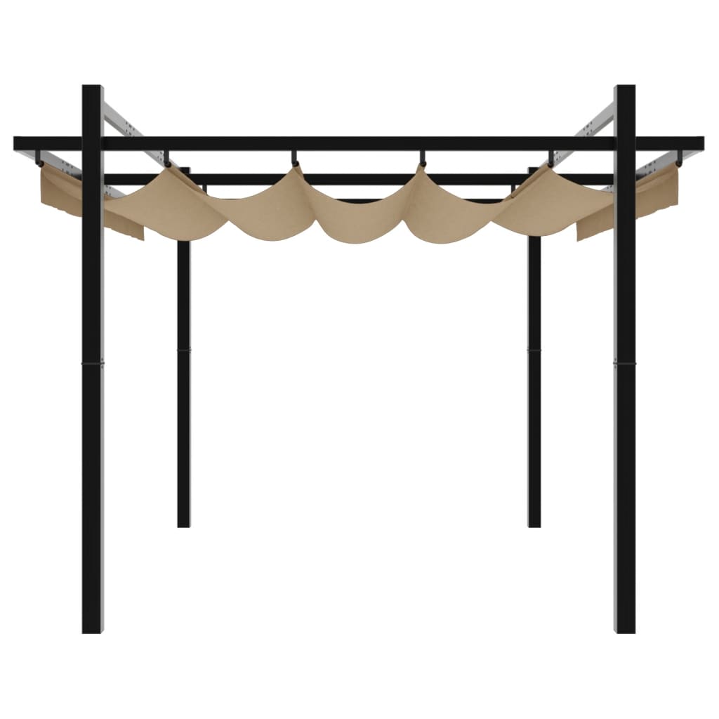 Pavėsinė ištraukiamu stogu HELIOS, taupe, 3x3m