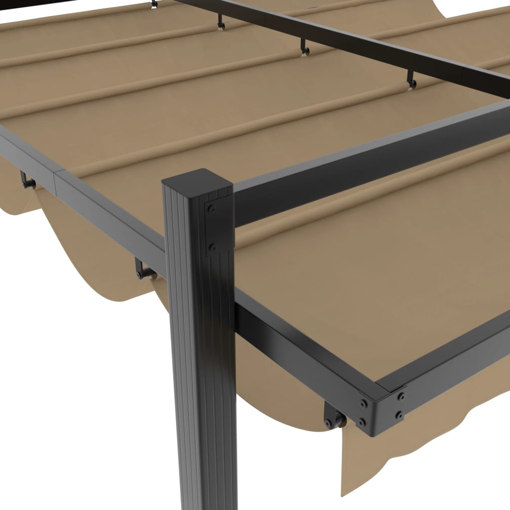 Pavėsinė ištraukiamu stogu HELIOS, taupe, 3x3m
