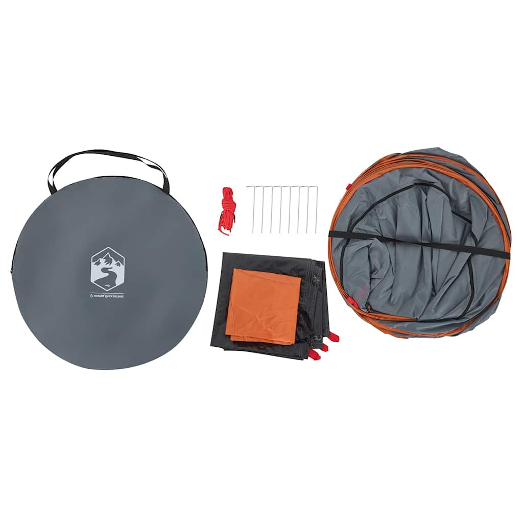 Pop-up privacy tent, grey/orange