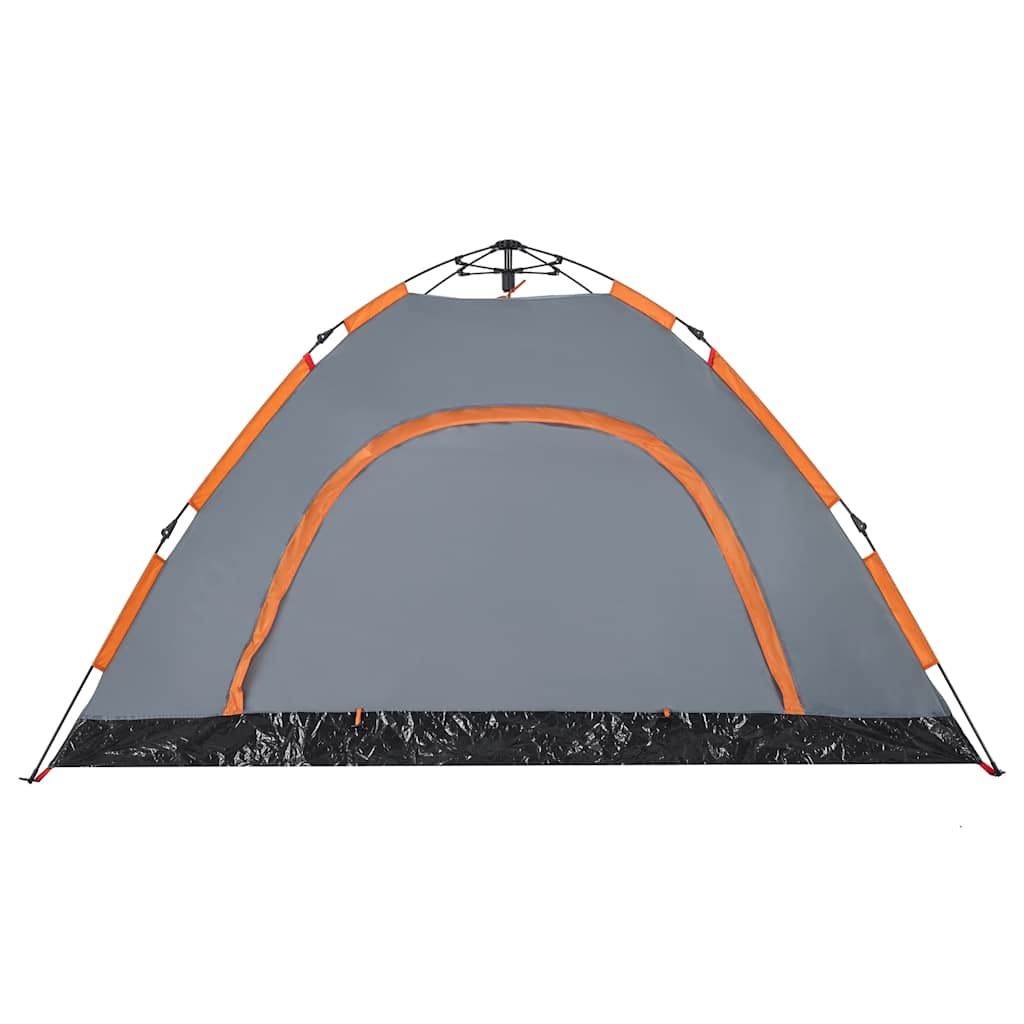 Camping tent, grey and orange, four-person