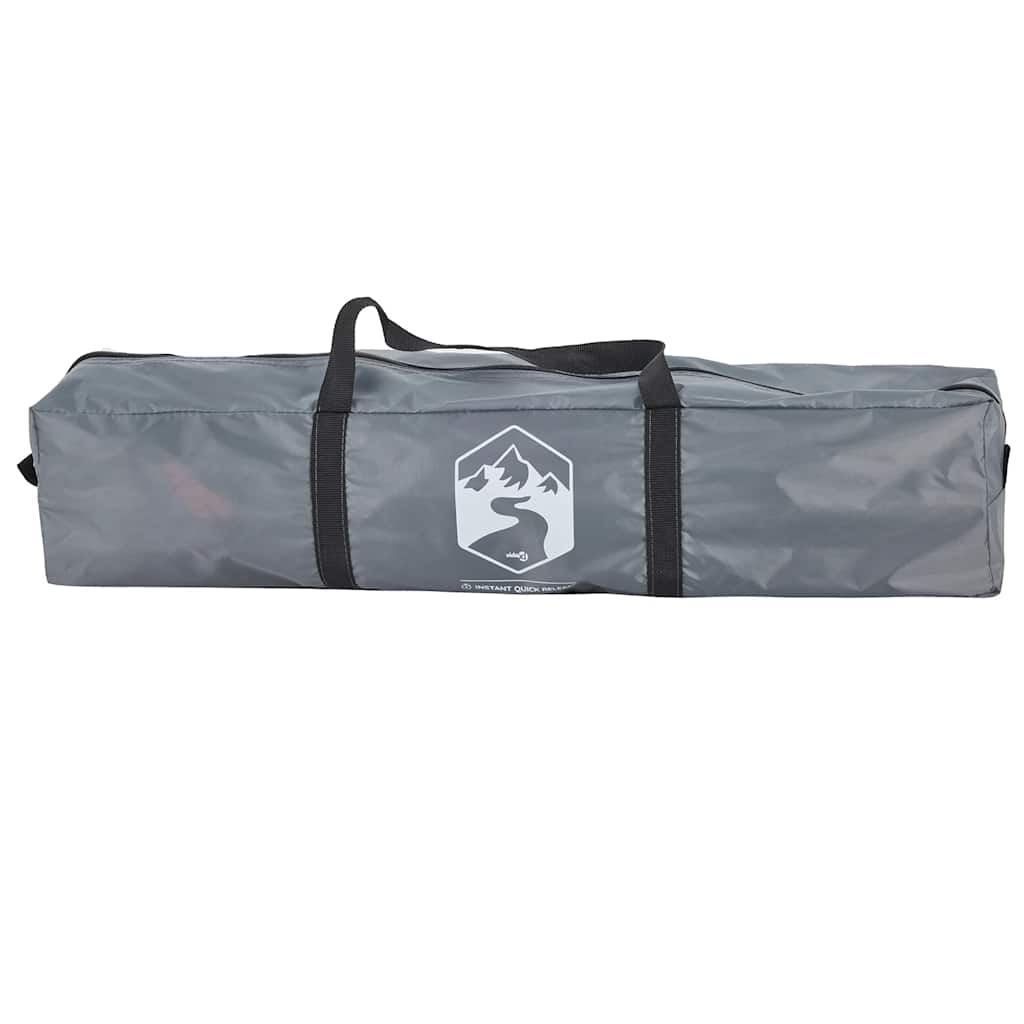 Camping tent, grey and orange, four-person