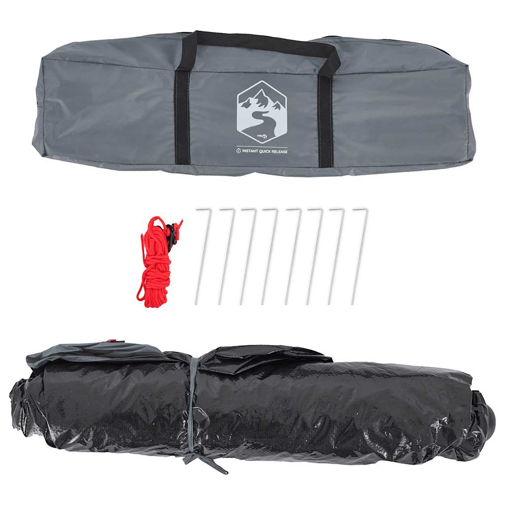 Camping tent, grey and orange, four-person