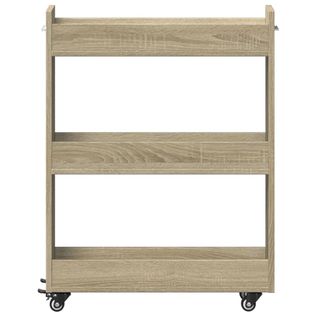 Cabinet on wheels, oak, 60x22x79cm, treated wood