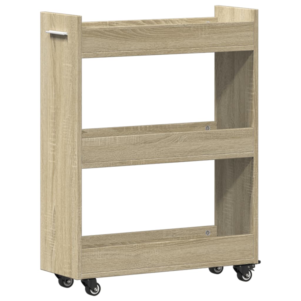 Cabinet on wheels, oak, 60x22x79cm, treated wood