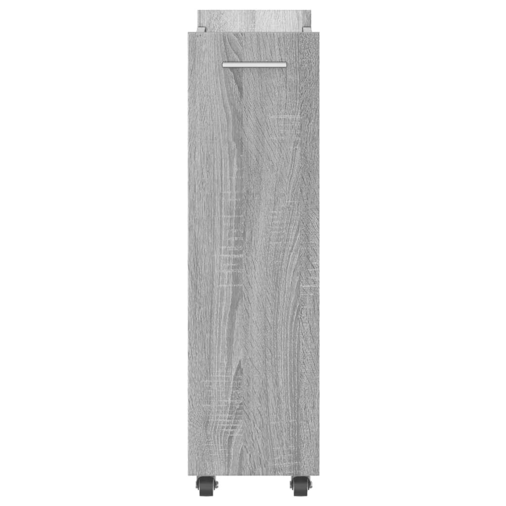 Cabinet with castors, grey, 60x22x79cm, engineered wood