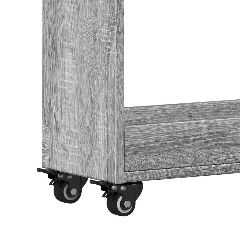 Cabinet with castors, grey, 60x22x79cm, engineered wood