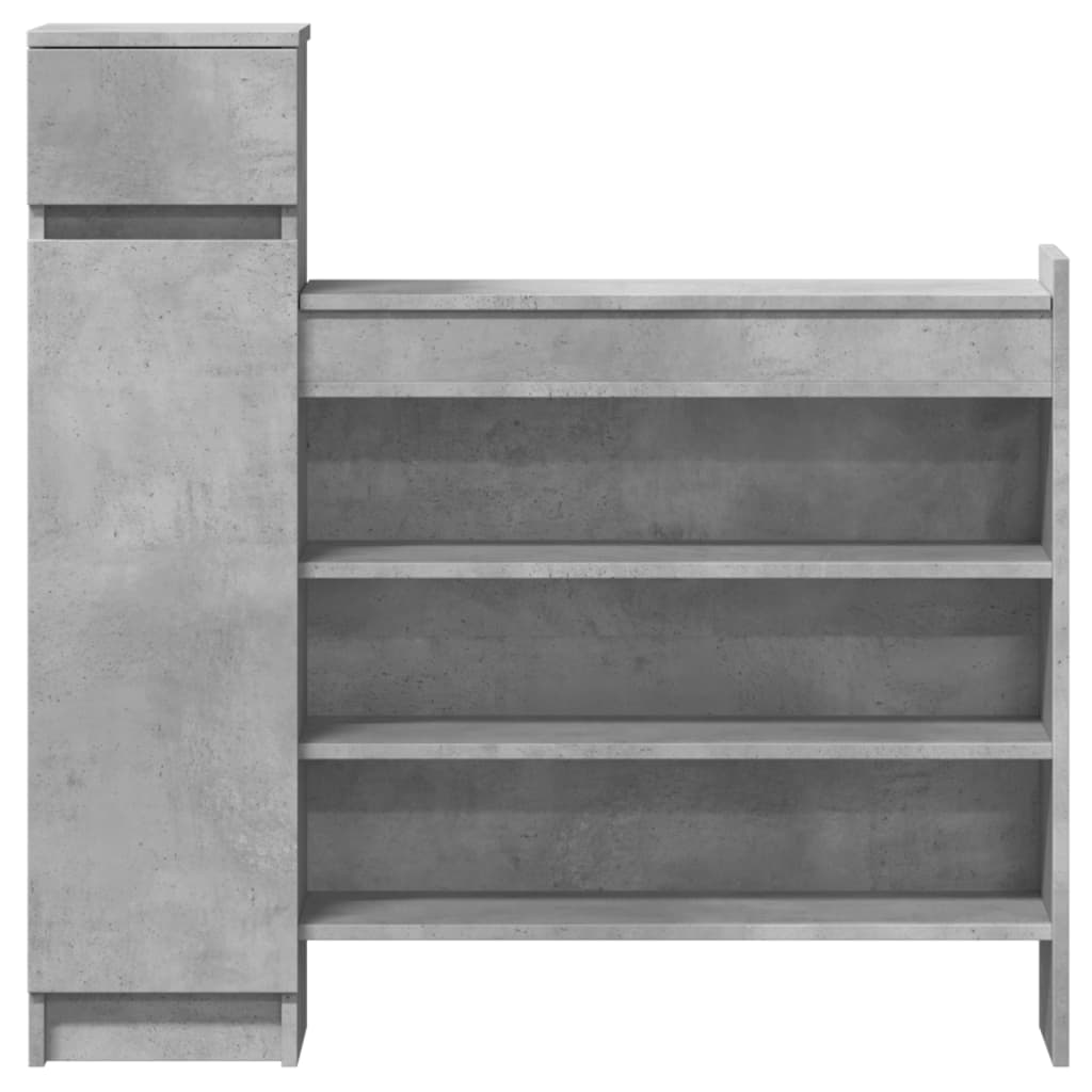 Shoe cabinet, concrete gray, 100.5x28x100 cm, engineered wood