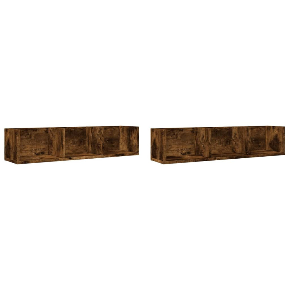 Sieninės spintelės, 2vnt., dūminės, 75x18x16,5cm, mediena
