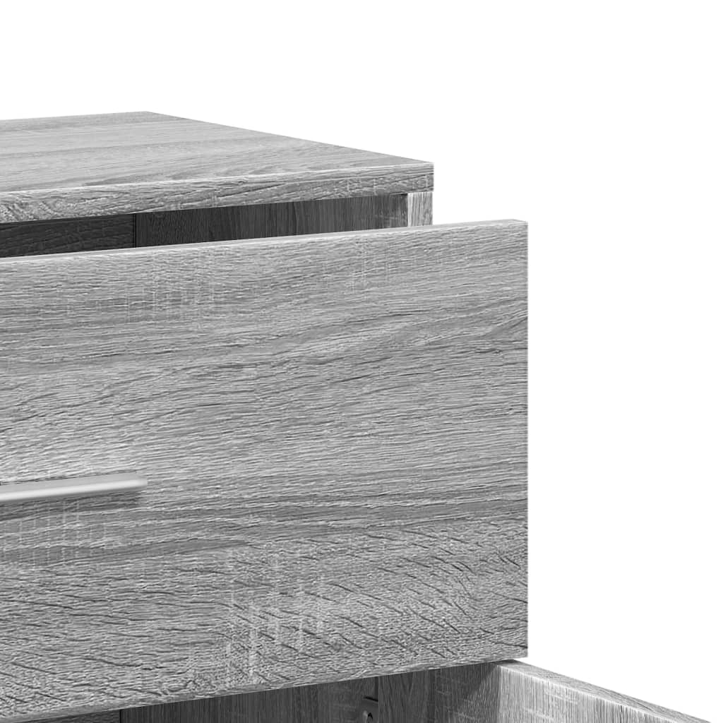 Side cabinet, grey oak, 60x31x70cm, engineered wood