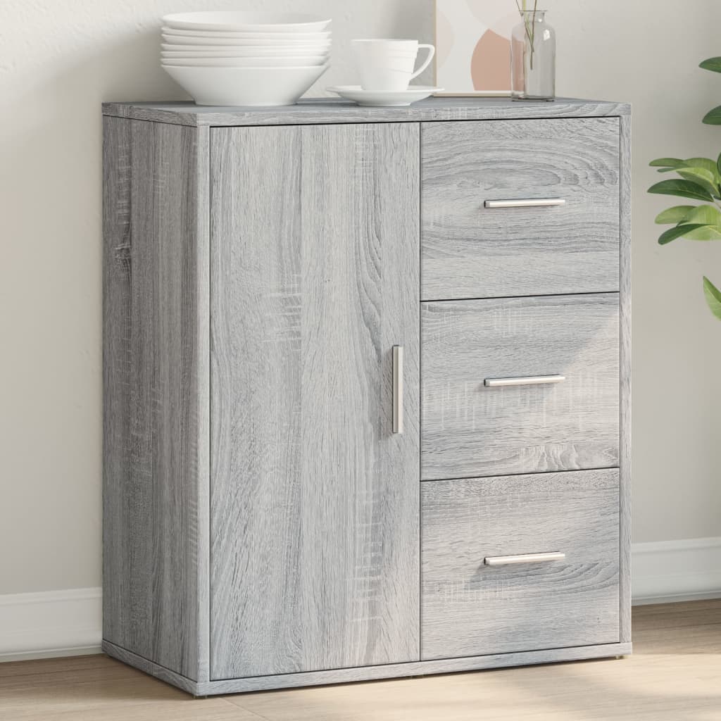 Side cabinet, grey oak, 60x31x70cm, engineered wood
