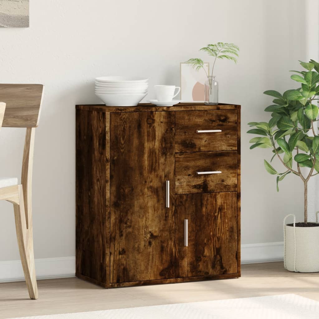 Sideboard, smoked oak, 60x31x70cm, engineered wood
