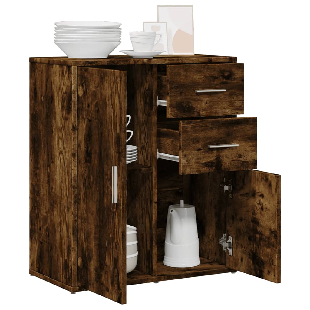 Sideboard, smoked oak, 60x31x70cm, engineered wood