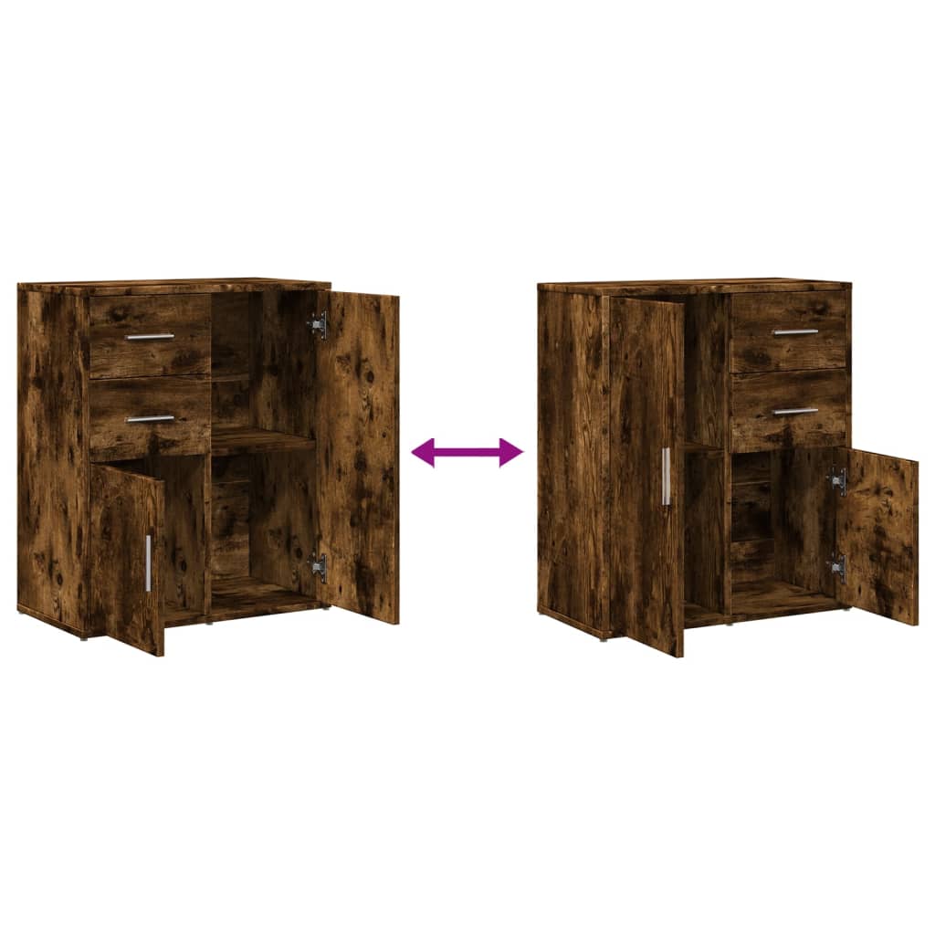 Sideboard, smoked oak, 60x31x70cm, engineered wood