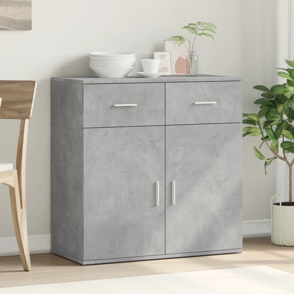 Sideboard, concrete gray, 79x38x80cm, engineered wood