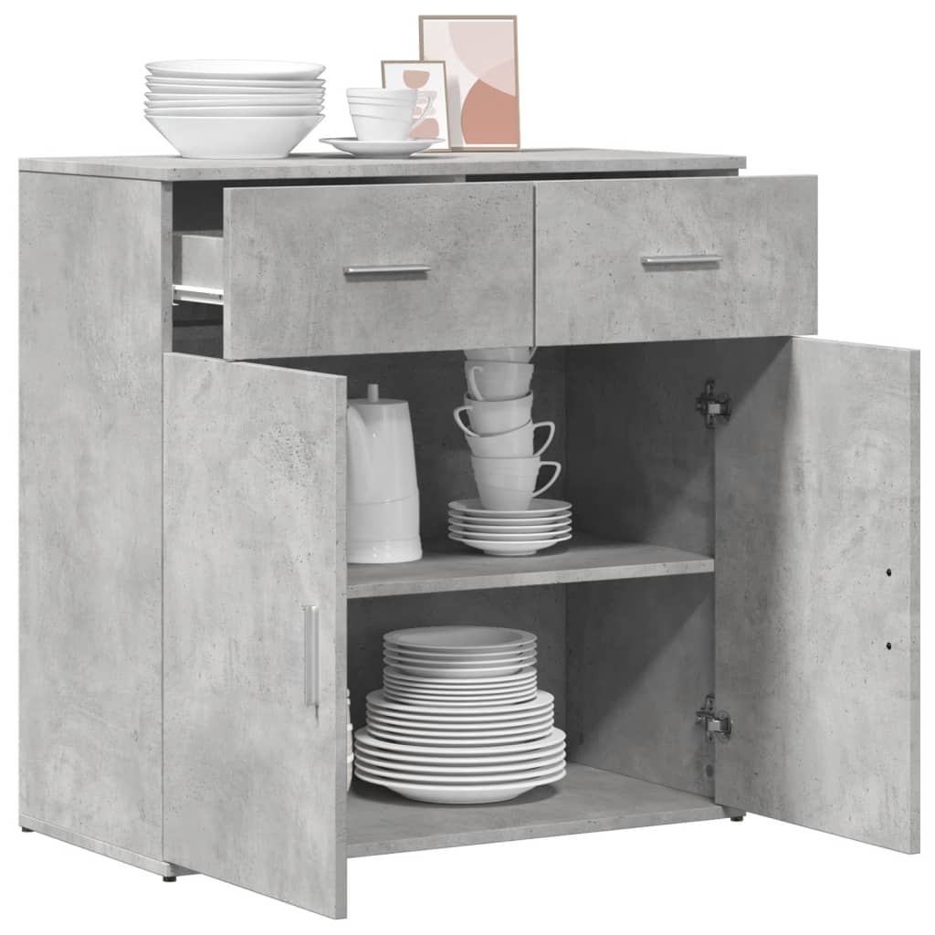 Sideboard, concrete gray, 79x38x80cm, engineered wood
